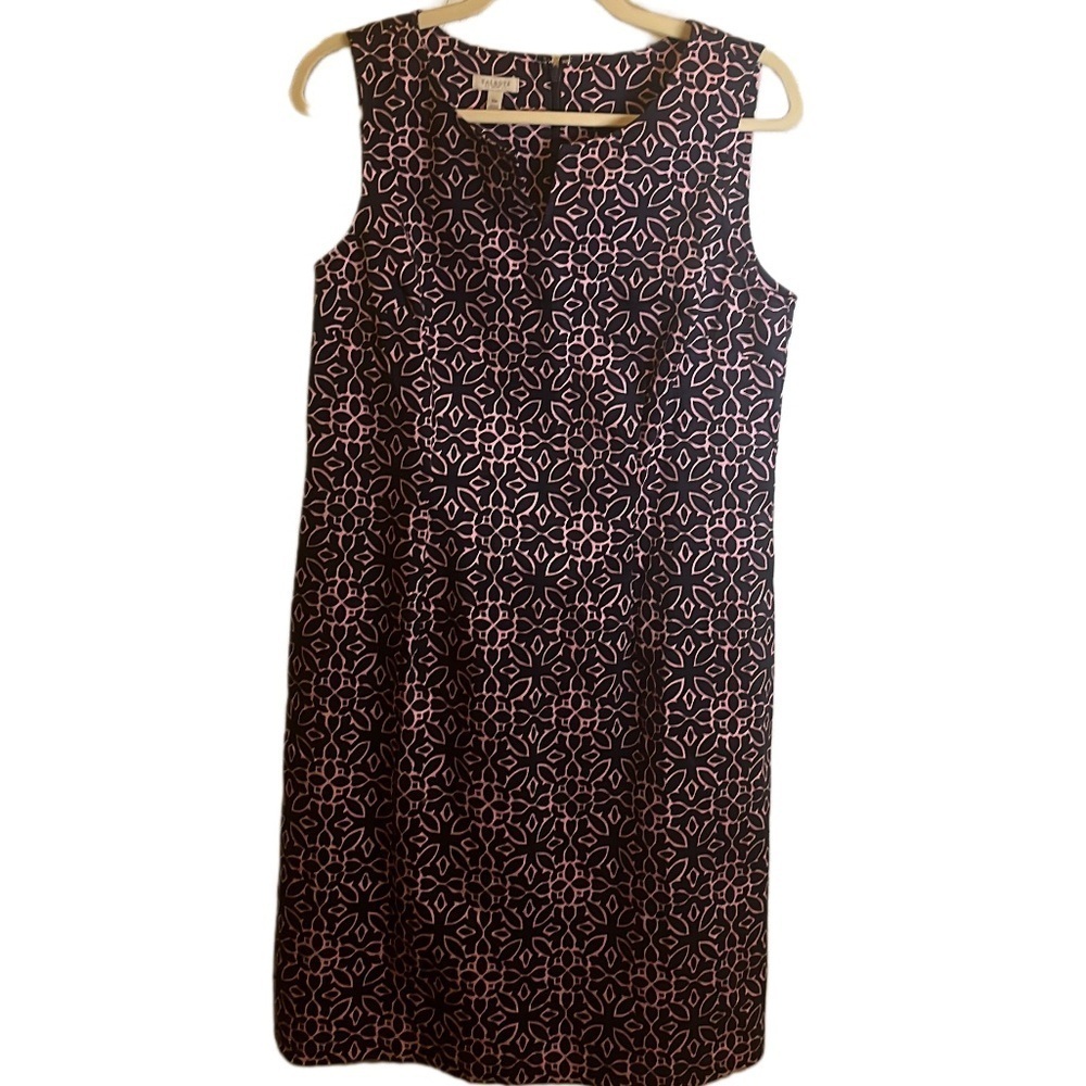 Womens Talbots Sheath Blue and Pink Sleeveless Mid Length Dress NWT Size 10P